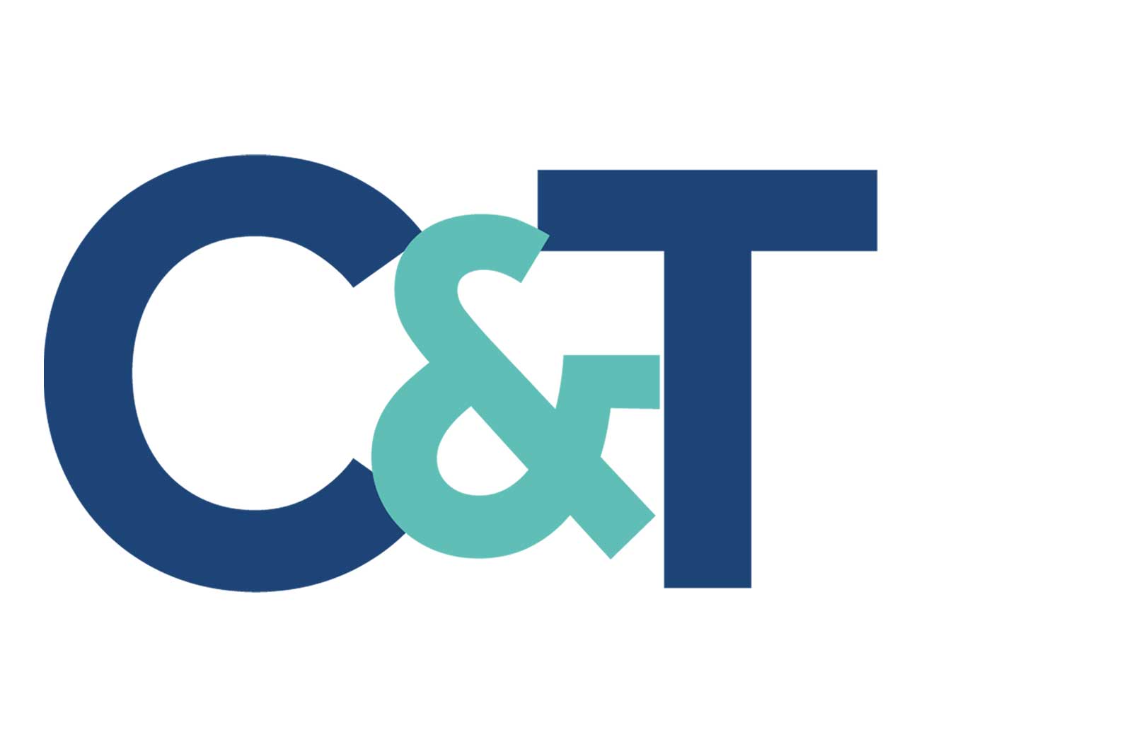 Logo featuring the letters C, T, and an ampersand in blue and teal on a white background.