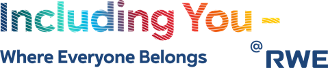 Bunter Schriftzug Including You - Where Everyone Belongs @ RWE