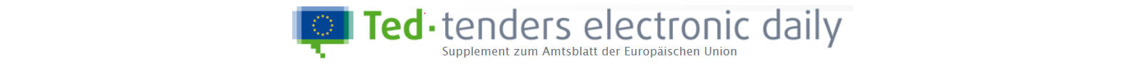 Logo von Ted, Electronic Daily, mit europäischer Flagge. Es ist ein Supplement zur Amtsblatt der Europäischen Union.