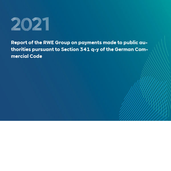 2021 report by RWE Group on payments to public authorities under Section 341 q-y of the German Commercial Code.