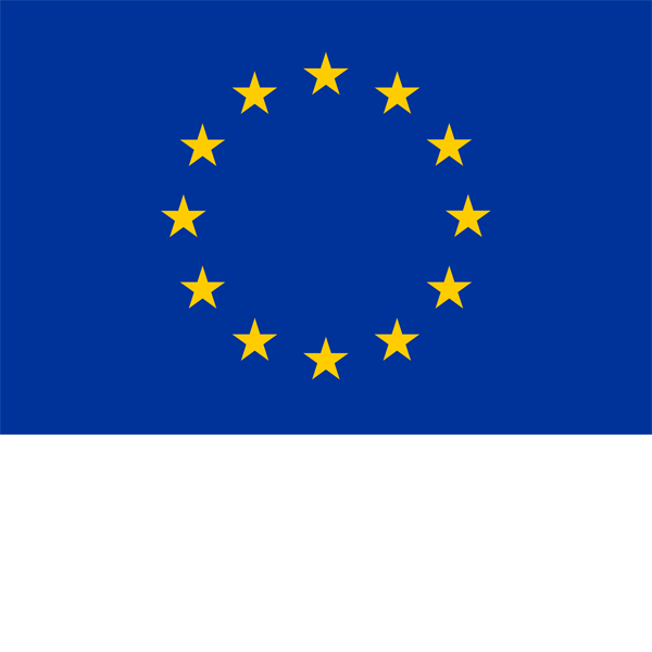Die Flagge der Europäischen Union mit einem blauen Hintergrund und einem Ring aus 12 goldenen Sternen in der Mitte.