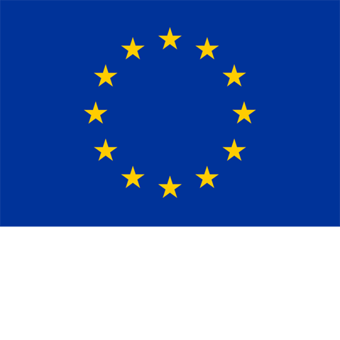 Die Flagge der Europäischen Union mit einem blauen Hintergrund und einem Ring aus 12 goldenen Sternen in der Mitte.